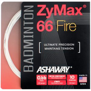 Ashaway ZyMax 66 Fire White Badminton String Set 10m