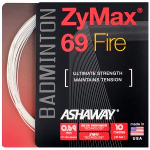 Ashaway ZyMax 69 Fire White Badminton String Set 10m